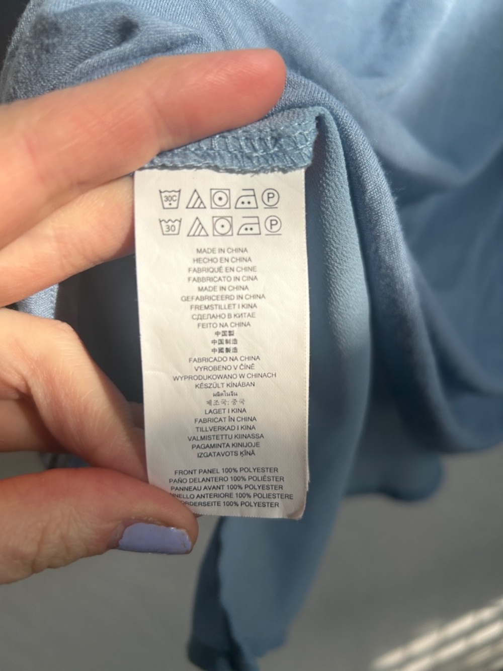 Michael Kors Light Blue V-Neck Layered Long-Sleeve Women's Top - Picture 6 of 6